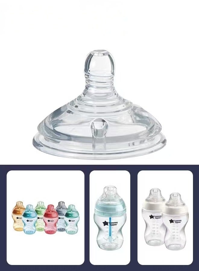 Kirecoo Pack of 3 Natural Feeding Bottle Nipple 6 Months+, for Tommee Tippee Bottle - Image 4